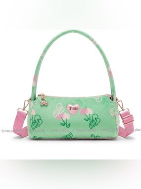 Exclusive Rare Velour Juicy Couture Mint Green Shoulder Bag
